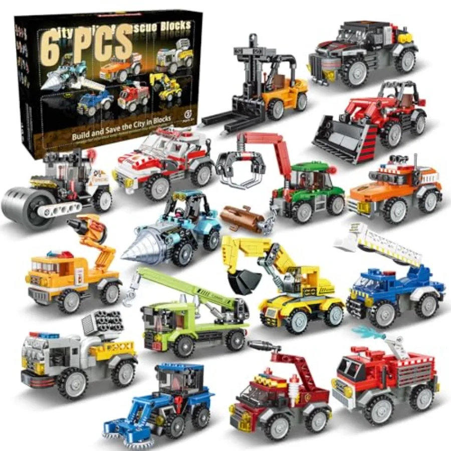 6 Set Construction and Firefighting Building Blocks Blind Box- Includes 6 Random Styles Out of 16, Pull Back Toy Building Vehic
6 Set Construction and Firefighting Building Blocks Blind Box- Includes 6 Random Styles Out of 16, Pull Back Toy Building Vehic