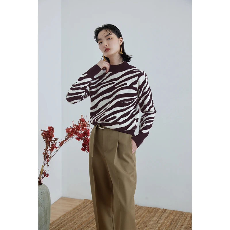 Винтажный шерстяной свитер MeeMeeLab с высоким воротником и принтом зебры, вязаный трикотаж для женщин
Винтажный шерстяной свитер MeeMeeLab с высоким воротником и принтом зебры, вязаный трикотаж для женщин