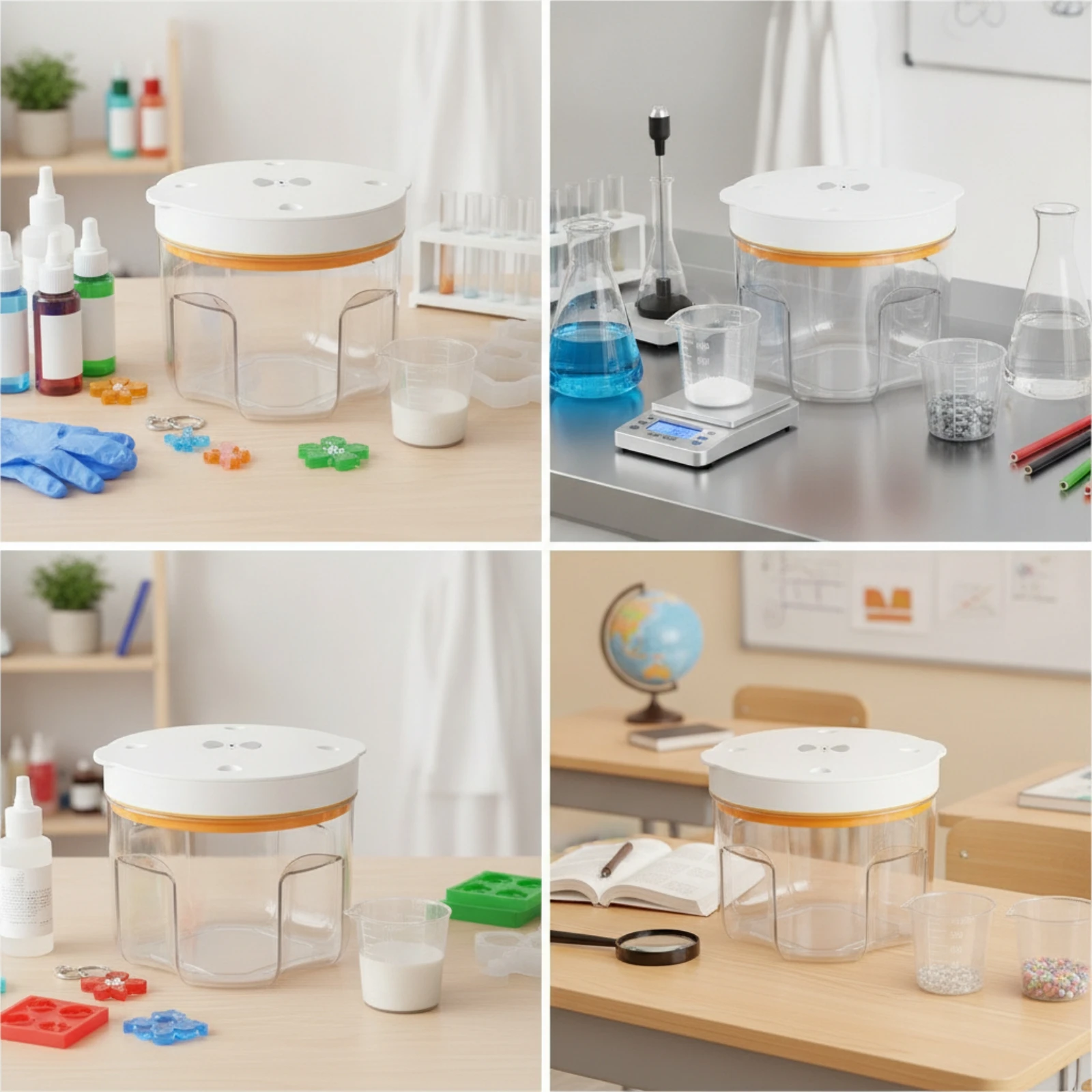 Bubble Removal Chamber 95 kPa Vacuum Chamber with Measuring Cups 2 L Transparent for Crafters, Resin Casting, Workshops
Bubble Removal Chamber 95 kPa Vacuum Chamber with Measuring Cups 2 L Transparent for Crafters, Resin Casting, Workshops