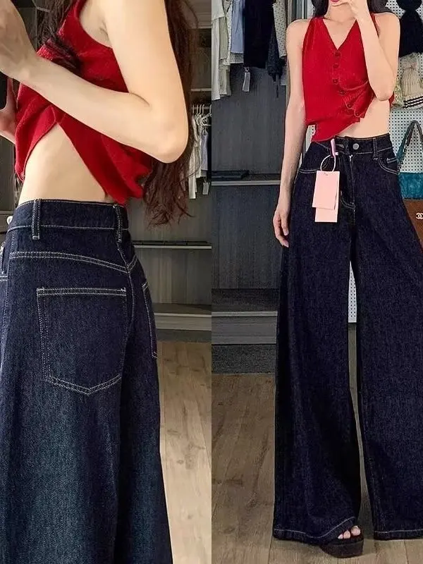 plus Size Women's Vintage Deep Blue Wide Leg Jeans High Waist Straight Cut Floor Length Casual Trousers Wear Resistant
plus Size Women's Vintage Deep Blue Wide Leg Jeans High Waist Straight Cut Floor Length Casual Trousers Wear Resistant