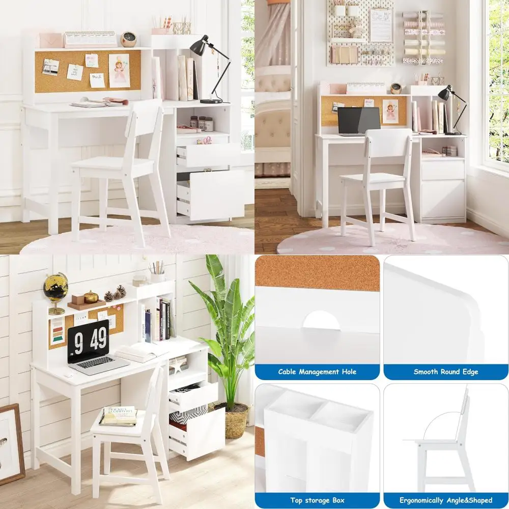 Children's Study Desk and Chair Set, Wooden Table with Storage Hutch for Ages 5-12, Perfect for Homework and Learning
Children's Study Desk and Chair Set, Wooden Table with Storage Hutch for Ages 5-12, Perfect for Homework and Learning
