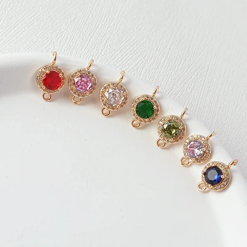 14K Gold-plated Micro-inlaid Zirconium Crystal Round Double Pendant Bracelet and Earrings DIY Accessory Materials
14K Gold-plated Micro-inlaid Zirconium Crystal Round Double Pendant Bracelet and Earrings DIY Accessory Materials