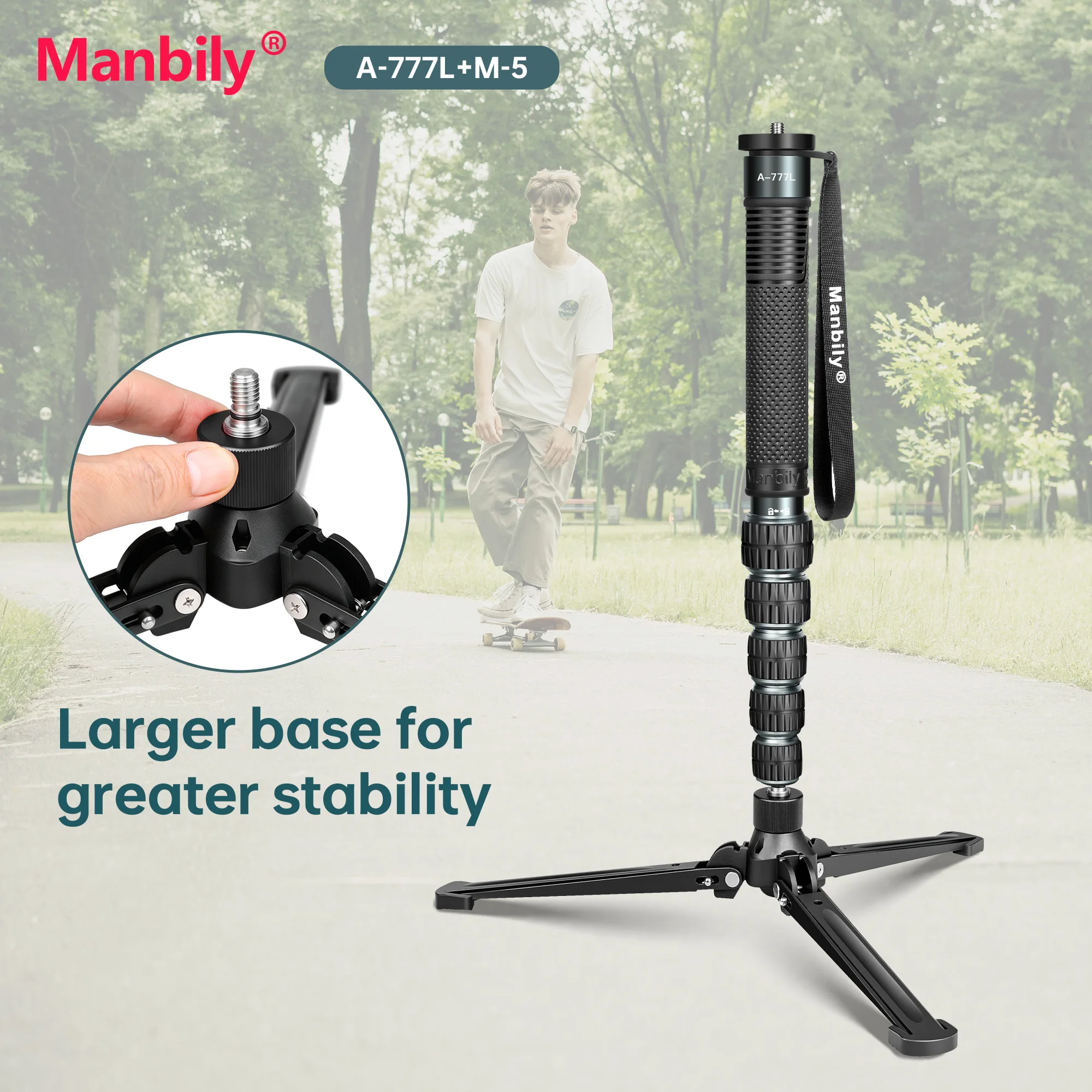 Manbily 174cm Aluminium Portable Lightweight Camera Monopod with M-5 Stable Support for Outdoor Travel Monopod (A-777L+M-5)
Manbily 174cm Aluminium Portable Lightweight Camera Monopod with M-5 Stable Support for Outdoor Travel Monopod (A-777L+M-5)