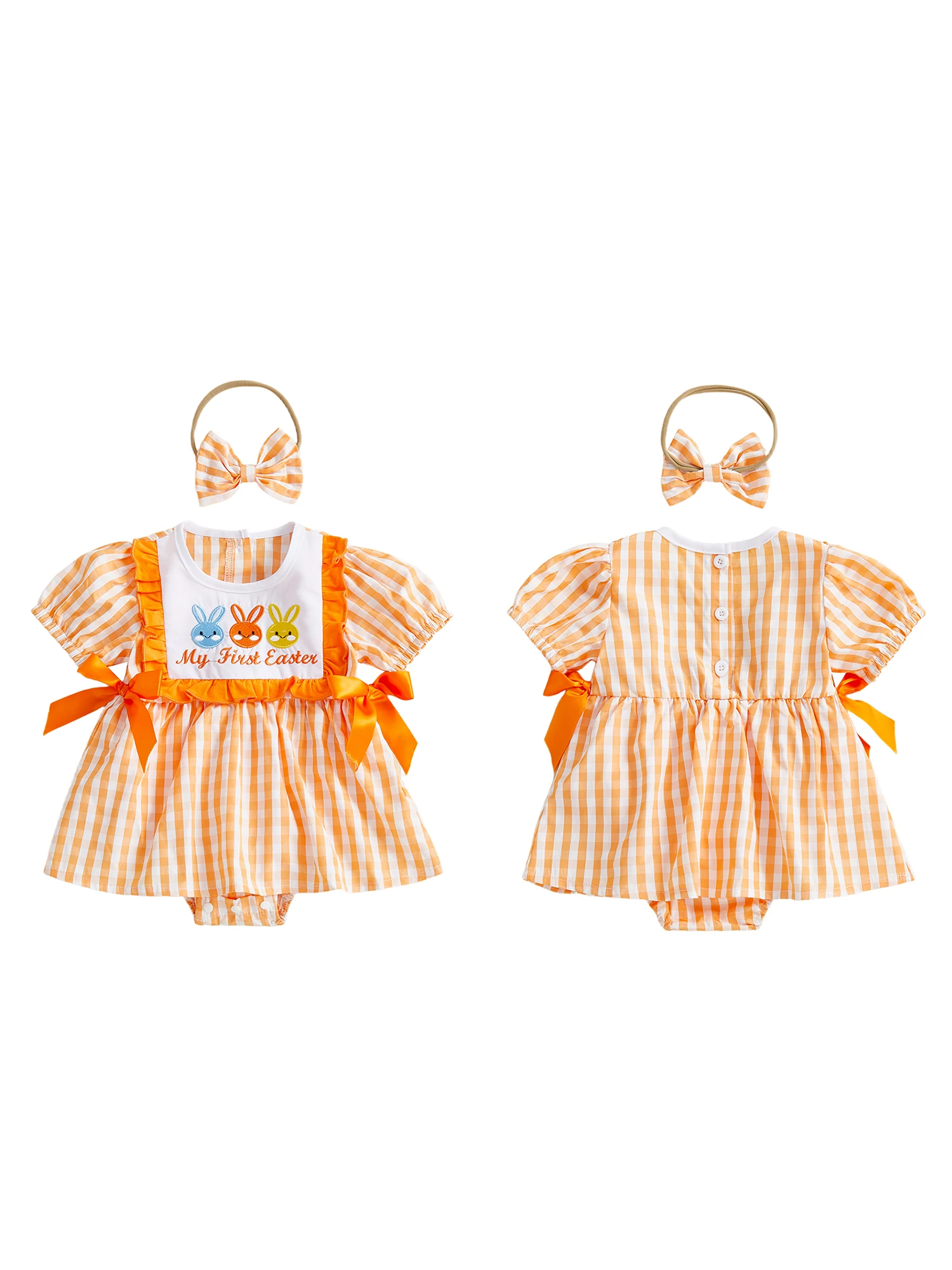 Adorable Toddler Girl Spring Outfit Flutter Sleeve Floral Print Romper Dress with Matching Bow Headband Set for Easter
Adorable Toddler Girl Spring Outfit Flutter Sleeve Floral Print Romper Dress with Matching Bow Headband Set for Easter