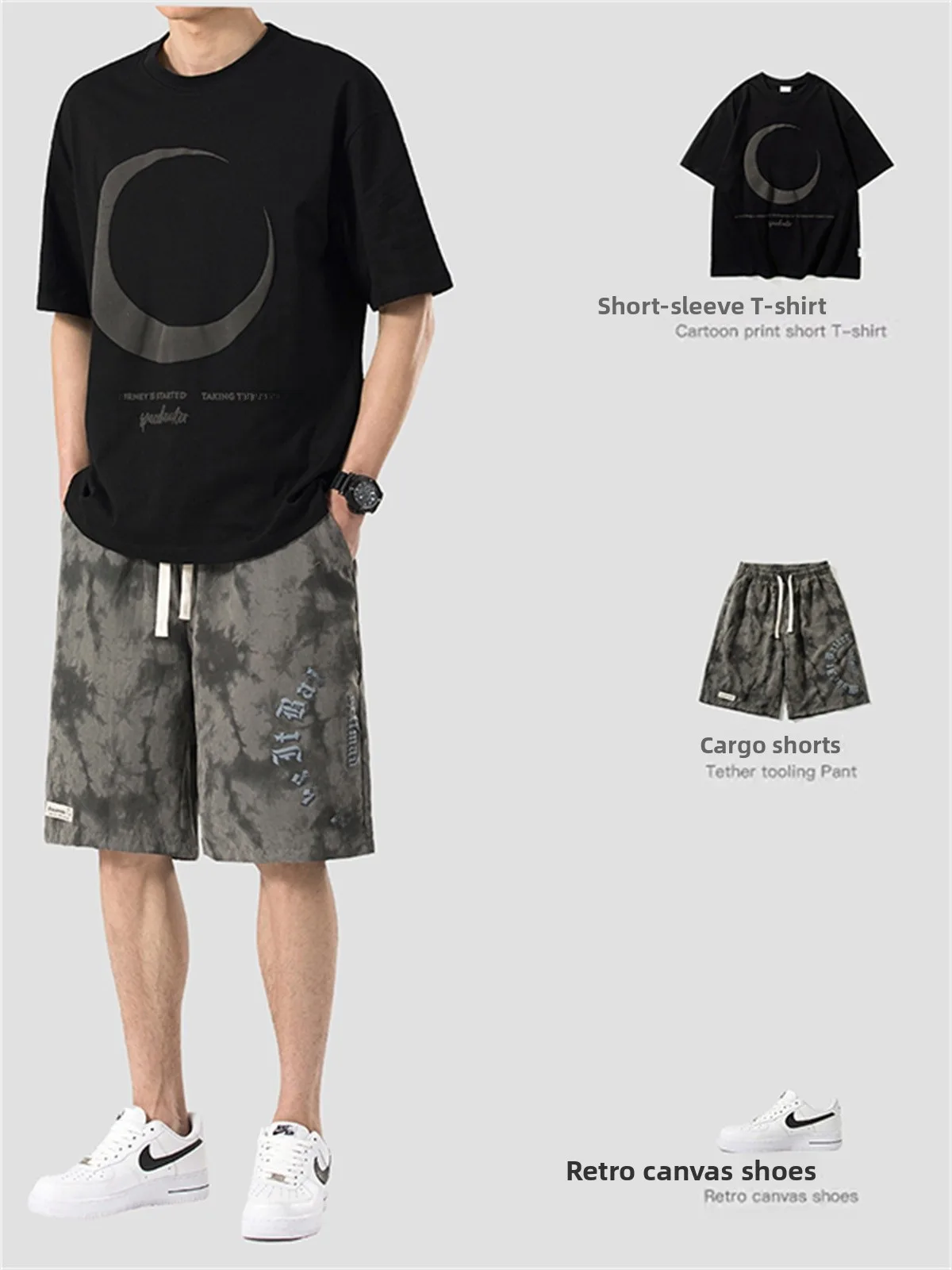 American Sle Men's Casual ort Sve orts Set Pure Cotton Heavyweight T-irt Summer New Trend Brand Versatile Two-Piec...
American Sle Men's Casual ort Sve orts Set Pure Cotton Heavyweight T-irt Summer New Trend Brand Versatile Two-Piec...
