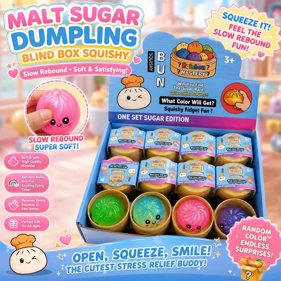 Blind Box Dumpling Squishy Toy, Glitter Beads Colorful Smiley Face Simulated Bun, Soft Cute Kids Toy, Stress Relief Finger Gift
Blind Box Dumpling Squishy Toy, Glitter Beads Colorful Smiley Face Simulated Bun, Soft Cute Kids Toy, Stress Relief Finger Gift