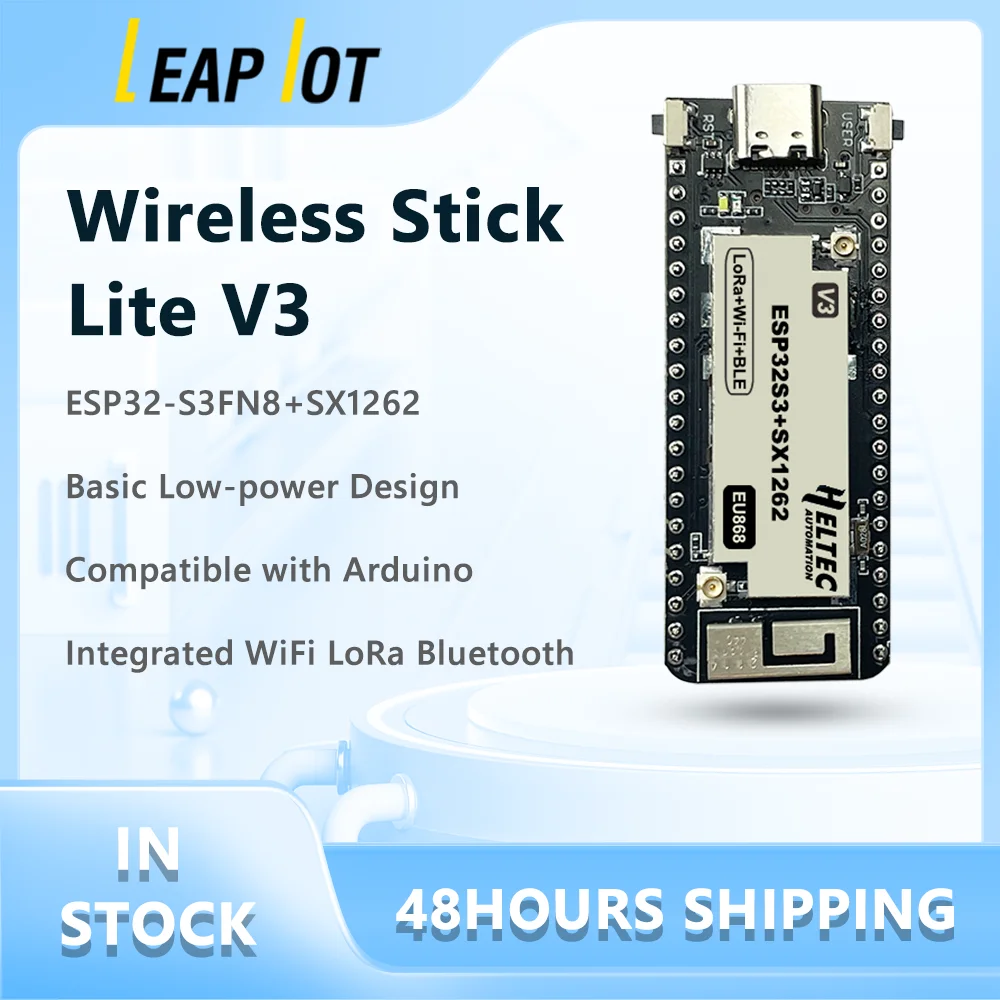 Heltec Wireless Stick Lite V3 ESP32 SX1262 Chip Type-C USB LoRa Meshtastic Dev-board Kit Support Bluetooth WiFi LoRa Connections
Heltec Wireless Stick Lite V3 ESP32 SX1262 Chip Type-C USB LoRa Meshtastic Dev-board Kit Support Bluetooth WiFi LoRa Connections