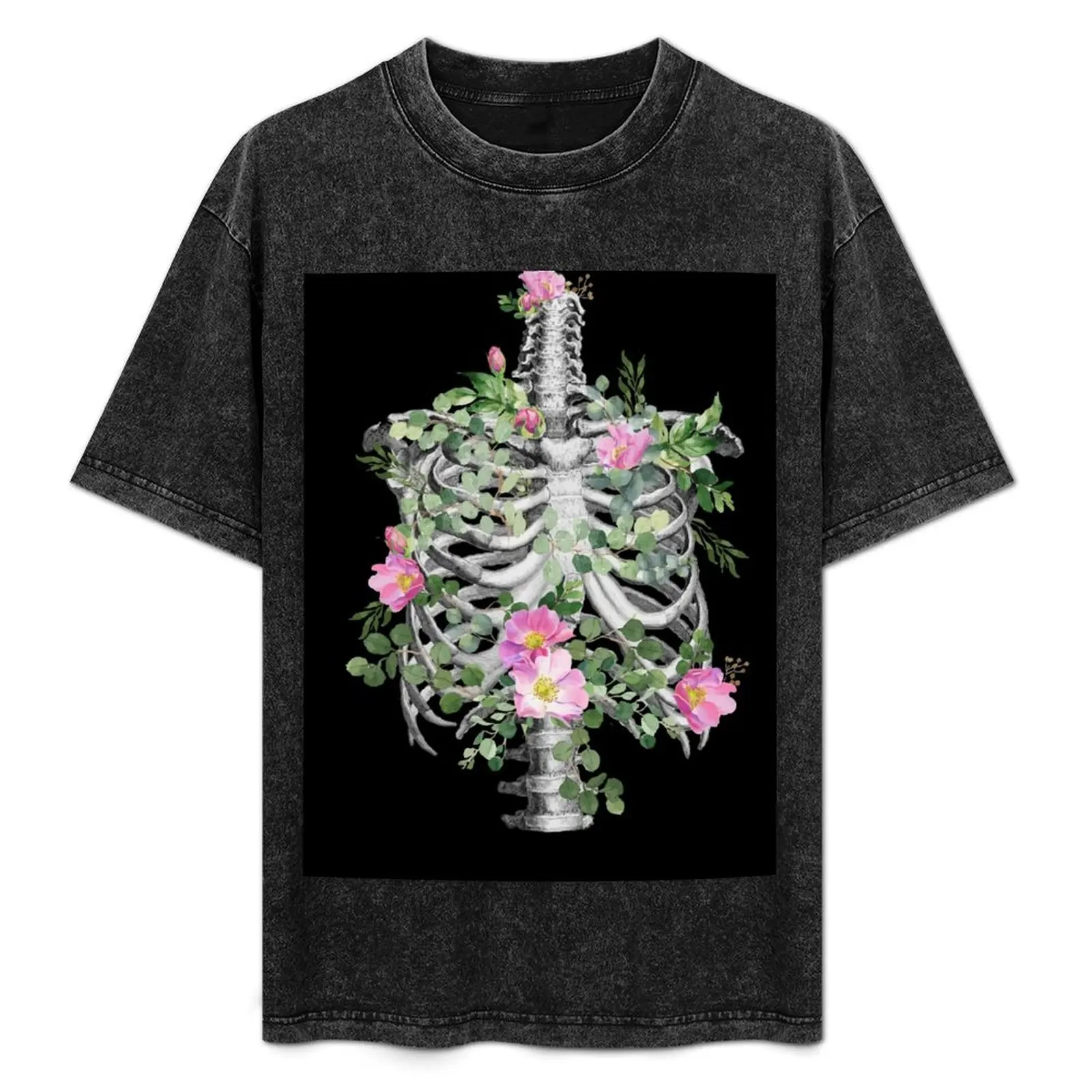 Anatomy, ribcage, rib cage,skeleton pink roses T-Shirt Plus Size Simple Casual Top
Anatomy, ribcage, rib cage,skeleton pink roses T-Shirt Plus Size Simple Casual Top