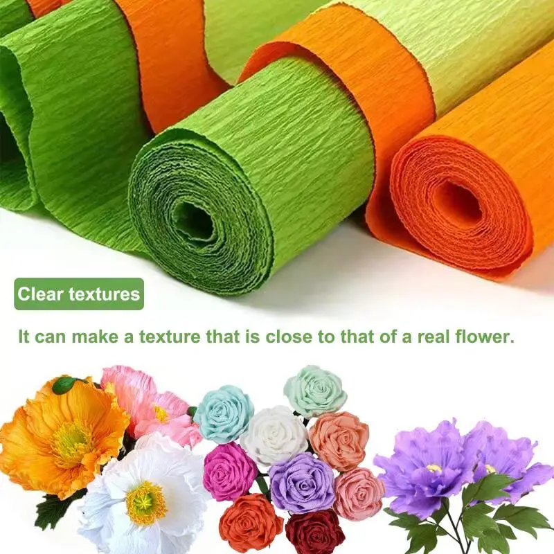50x250cm Colored Crepe Paper Roll Origami Crinkled Crepe Paper Craft DIY Flowers Decoration Gift Wrapping Paper Craft
50x250cm Colored Crepe Paper Roll Origami Crinkled Crepe Paper Craft DIY Flowers Decoration Gift Wrapping Paper Craft