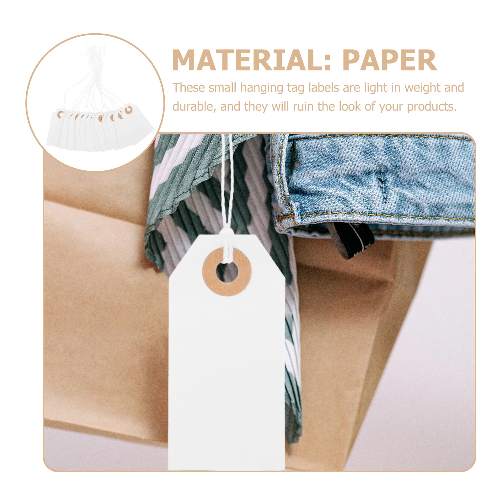 100pcs Hole Hang Card Tags for Gifts Retail Blank Labeling Paper Price Tags with String Information Display Jewelry
100pcs Hole Hang Card Tags for Gifts Retail Blank Labeling Paper Price Tags with String Information Display Jewelry