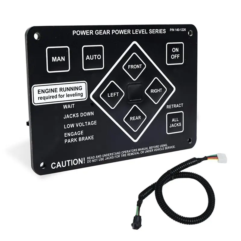 368991 RV Leveling Touch Control Panel With Harness For Lippert/Kwikee Ground Control And Travel Trailer Leveling System-T48C
368991 RV Leveling Touch Control Panel With Harness For Lippert/Kwikee Ground Control And Travel Trailer Leveling System-T48C
