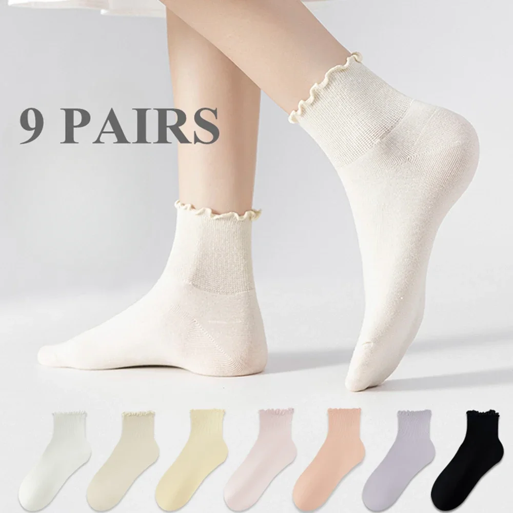 9 Pairs Ruffles Summer Autumn Socks Women Middle Tube Crew Socks High Quality Cotton Dress Socks
9 Pairs Ruffles Summer Autumn Socks Women Middle Tube Crew Socks High Quality Cotton Dress Socks