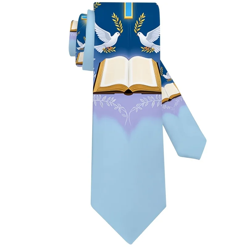 Religious Necktie Gift Blue And Colorful Necktie - Religious Cross, Dove, And Bible Design 1pc Ideal for Parties, Holidays
Religious Necktie Gift Blue And Colorful Necktie - Religious Cross, Dove, And Bible Design 1pc Ideal for Parties, Holidays