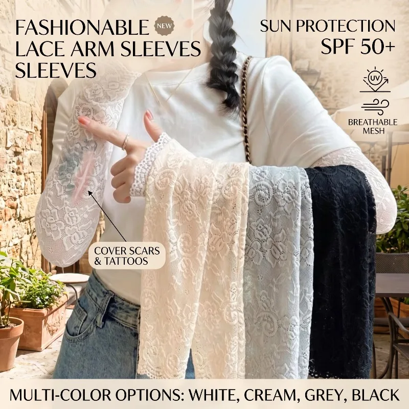 Fashion Lace Sunscreen Arm Cover for Women Breathable Mesh Fake Sleeve Cover Tattoo Scar Summer Sunshade Lace Sleeve
Fashion Lace Sunscreen Arm Cover for Women Breathable Mesh Fake Sleeve Cover Tattoo Scar Summer Sunshade Lace Sleeve