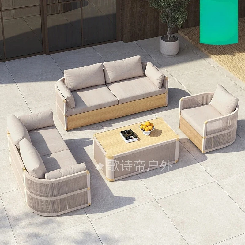 Outdoor wood grain sofa high-end courtyard villa garden open-air balcony leisure combination bed and breakfast outdoor sofa
Outdoor wood grain sofa high-end courtyard villa garden open-air balcony leisure combination bed and breakfast outdoor sofa