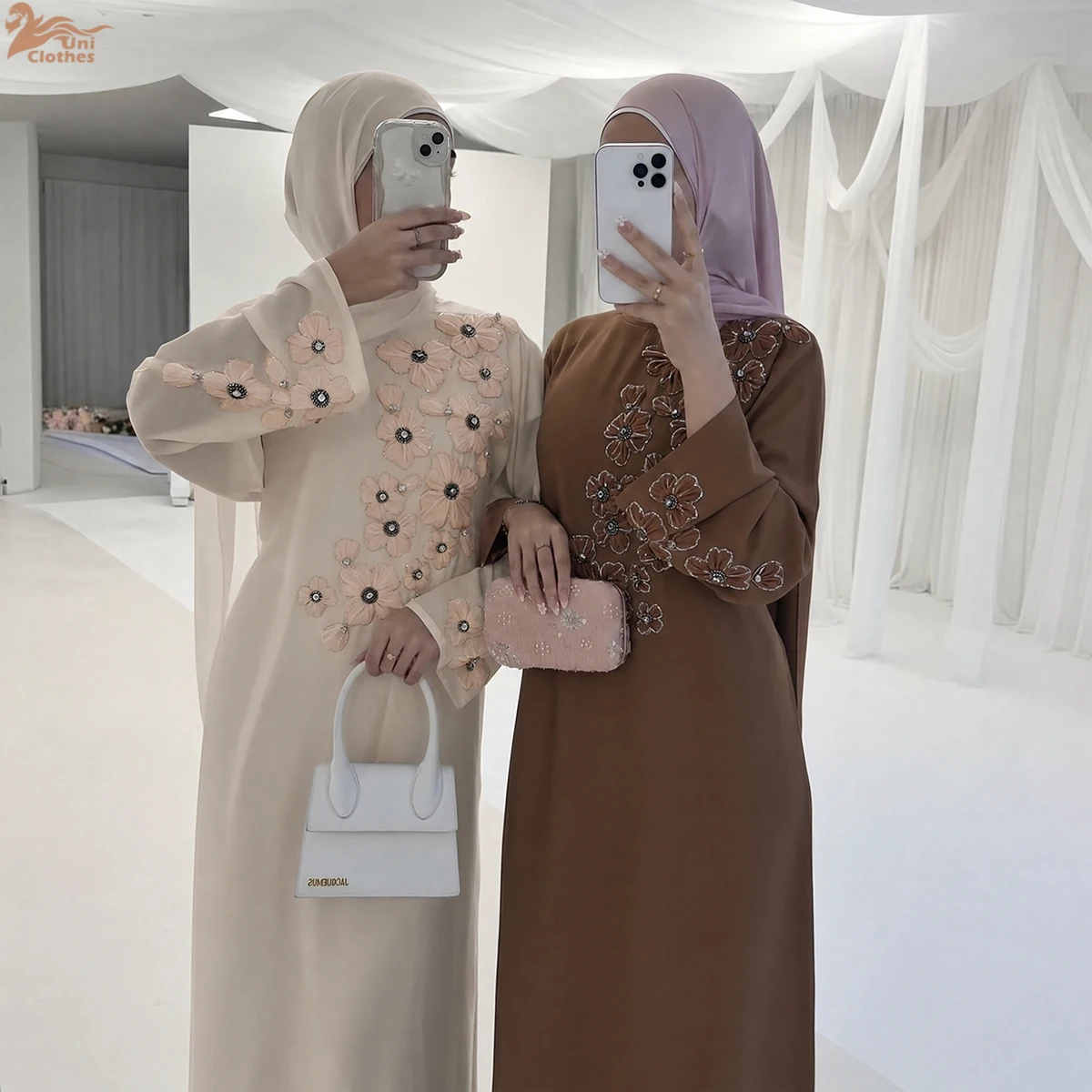 Women's Dresses Featuring Intricate 3D Floral Applique With Subtle Embellishment in Front and Sleeves Abaya Women Muslim Dress
Women's Dresses Featuring Intricate 3D Floral Applique With Subtle Embellishment in Front and Sleeves Abaya Women Muslim Dress