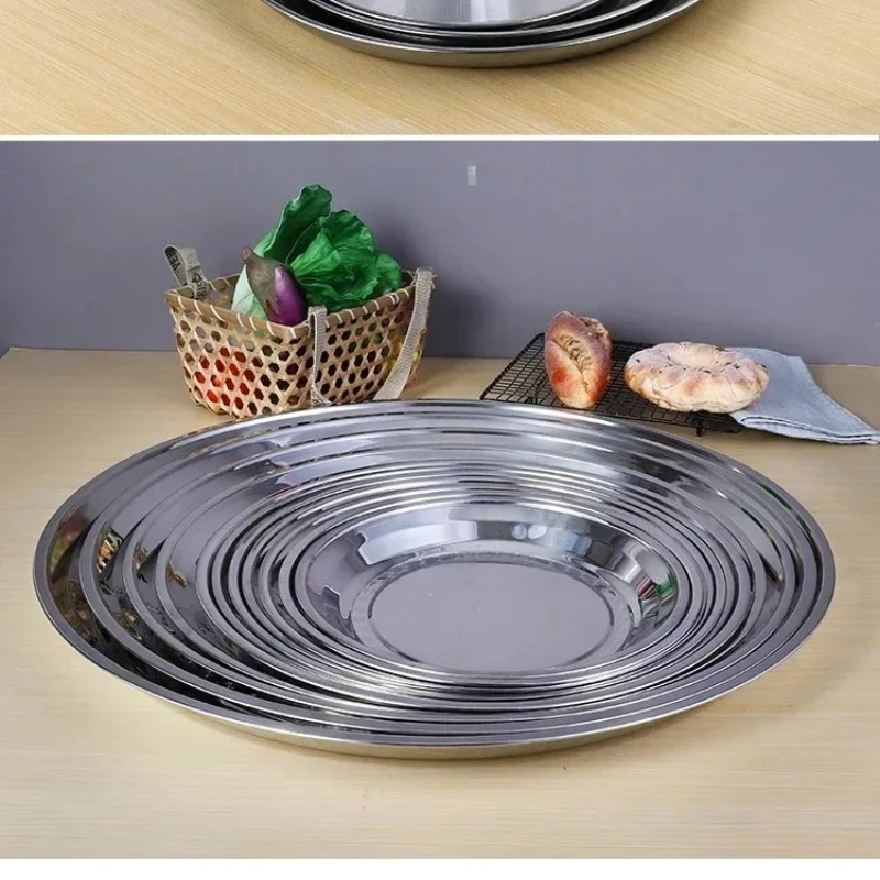 Thick Stainless Steel Plate round Large Disc Flat Bottom Shallow tray Extra Large Fish Head fruite meat Plate Restaurant Hotel
Thick Stainless Steel Plate round Large Disc Flat Bottom Shallow tray Extra Large Fish Head fruite meat Plate Restaurant Hotel