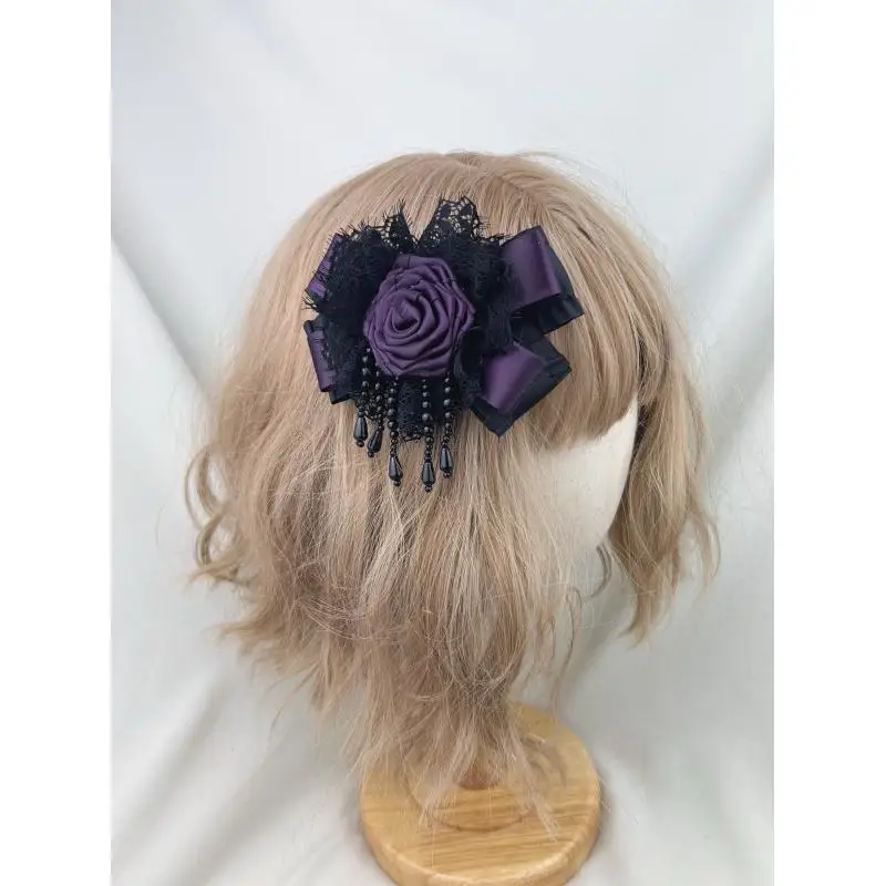 Japanese style lolita Dark purple Rose Hair Clip KC Spicy Girls Cosplay Lovely Headwear hand made Hairpin
Japanese style lolita Dark purple Rose Hair Clip KC Spicy Girls Cosplay Lovely Headwear hand made Hairpin