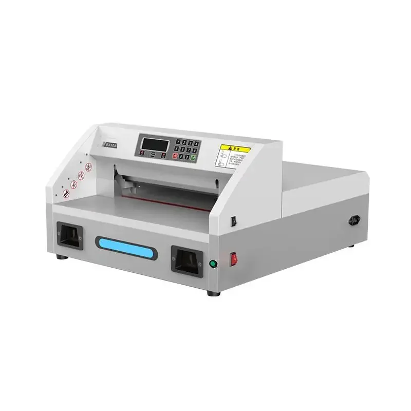 High Quality 50-330mm Electric E330S Desktop Paper Cutter With Two-hand Cutting Delay Control
High Quality 50-330mm Electric E330S Desktop Paper Cutter With Two-hand Cutting Delay Control