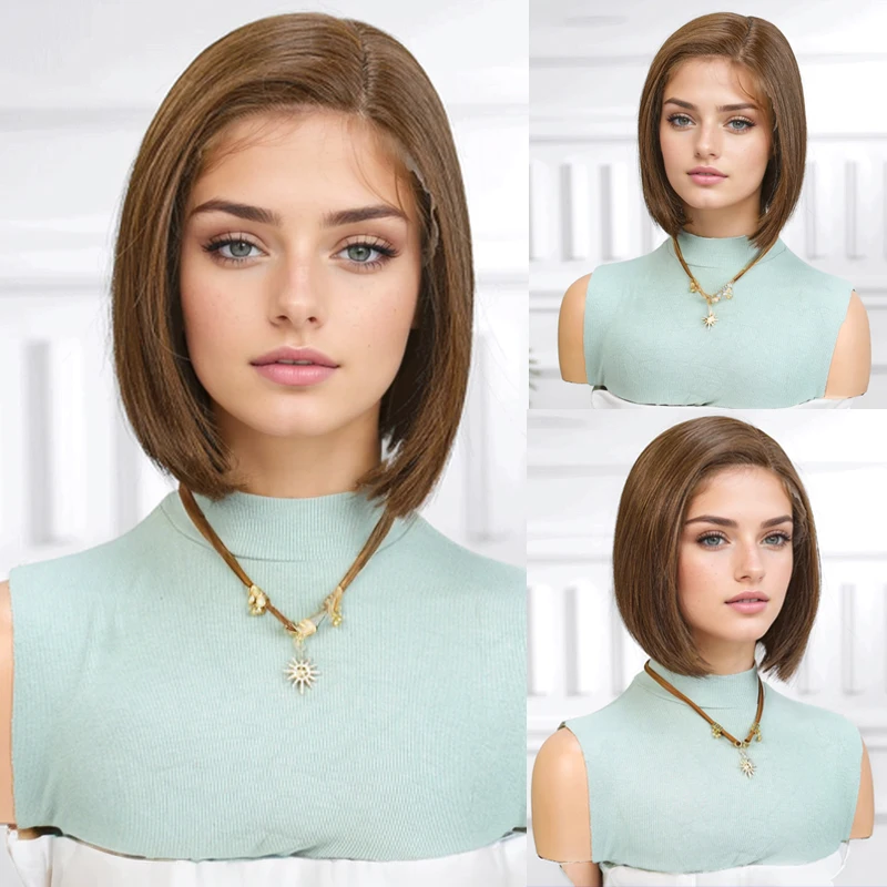 Lace Syntheic Short Bob Mixed Blonde Brown Hair for Daily Party Heat Resistant Daily Transparent Glueless Wigs
Lace Syntheic Short Bob Mixed Blonde Brown Hair for Daily Party Heat Resistant Daily Transparent Glueless Wigs