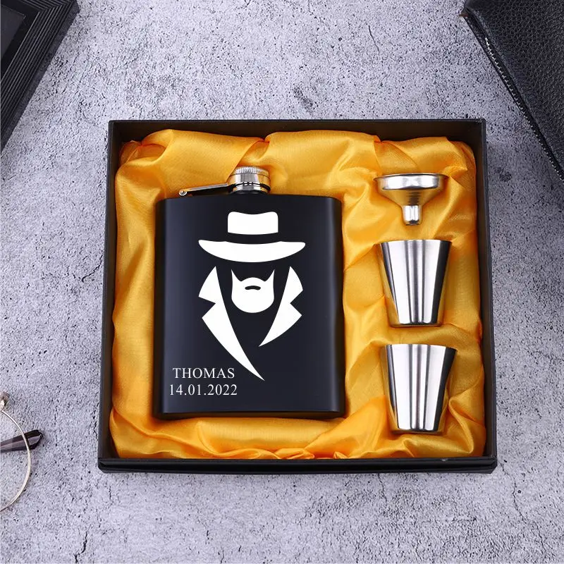 Personalized Flask 6oz Hip Flask Stainless Steel Engrave Flask Best Man Groom Gift White Box Packing Wedding Customized Logo
Personalized Flask 6oz Hip Flask Stainless Steel Engrave Flask Best Man Groom Gift White Box Packing Wedding Customized Logo
