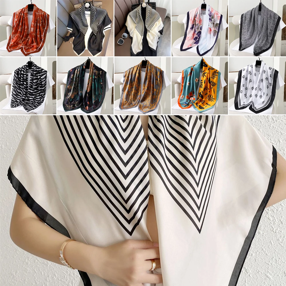 Elegant Bandana Striped Shawl 90 * 90 Imitation Silk Square Scarf Breathable Lightweight Muslim Hijab
Elegant Bandana Striped Shawl 90 * 90 Imitation Silk Square Scarf Breathable Lightweight Muslim Hijab