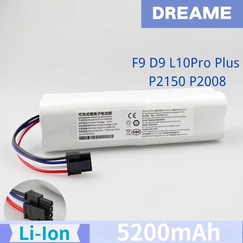 Suitable for The F9 D9 L10Pro Plus P2150 P2008 Universal Lithium Battery 14.8V 5200mAh Accessories & Parts Consumer Electronics
Suitable for The F9 D9 L10Pro Plus P2150 P2008 Universal Lithium Battery 14.8V 5200mAh Accessories & Parts Consumer Electronics