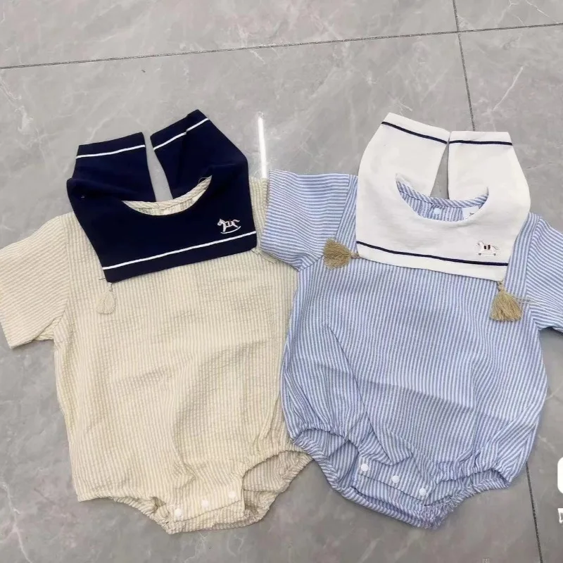 Newbaby Horse Vest Climbing Suit Onesie Baby Embroidered Navy Collar Short Climbing Jersey Sweet Baby Romper
Newbaby Horse Vest Climbing Suit Onesie Baby Embroidered Navy Collar Short Climbing Jersey Sweet Baby Romper