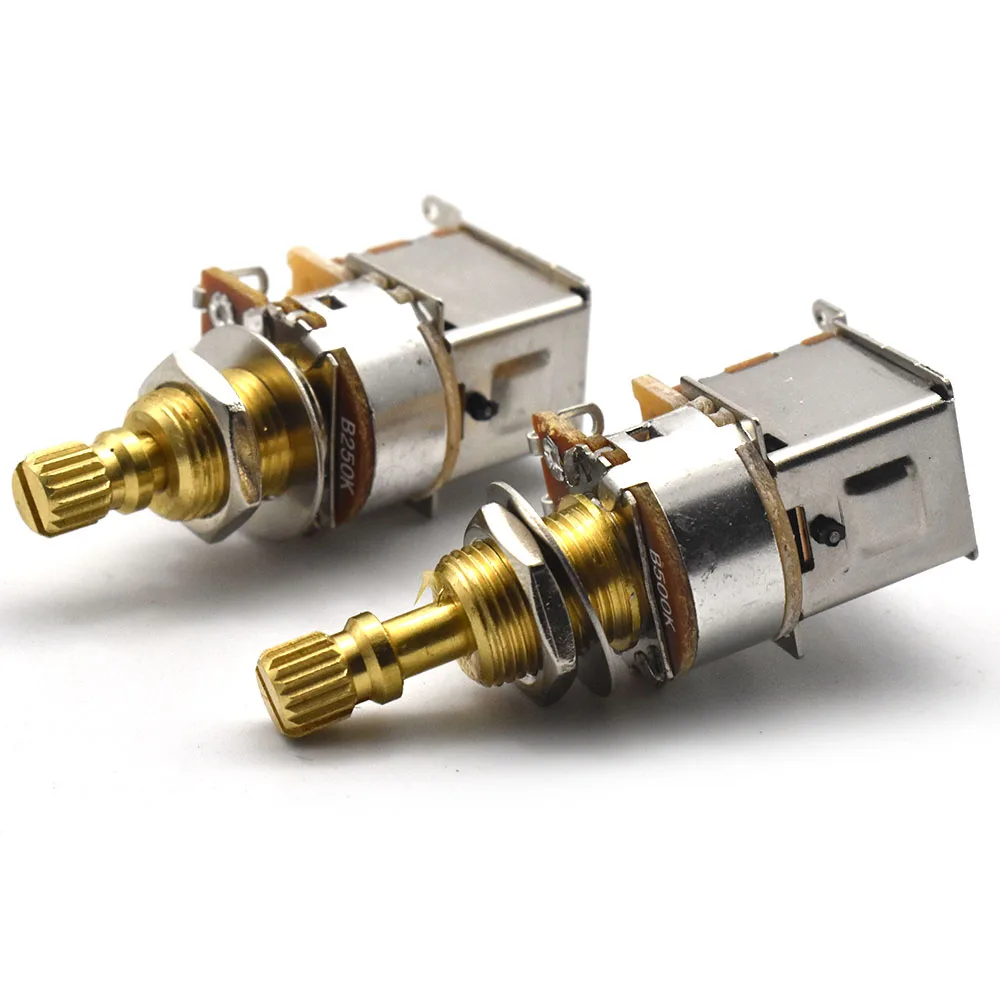 20PC Guitar Potentiometer Push Push Potentiometer A250K / B250K / A500K / B500K Copper Long Split Shaft
20PC Guitar Potentiometer Push Push Potentiometer A250K / B250K / A500K / B500K Copper Long Split Shaft