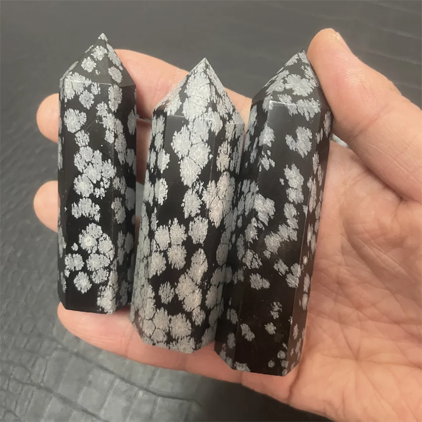 9pcs/lot 640g Natural snowflake Obsidian Crystal Tower Points Crystals Stones quartz wand
9pcs/lot 640g Natural snowflake Obsidian Crystal Tower Points Crystals Stones quartz wand