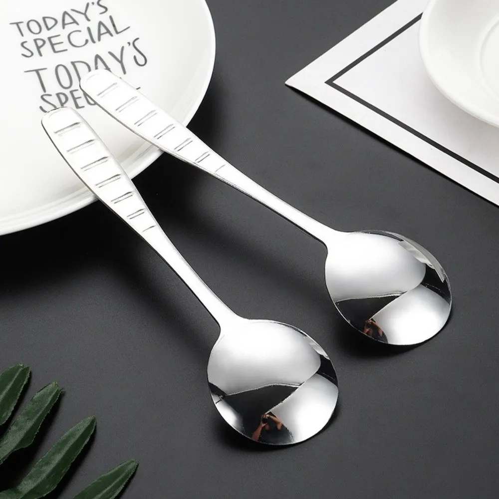 Tableware Round Head Soup Spoon Long Handle Deepened Serving Spoon Stainless Steel Colorful Rust-Proof Spoon Restaurant
Tableware Round Head Soup Spoon Long Handle Deepened Serving Spoon Stainless Steel Colorful Rust-Proof Spoon Restaurant