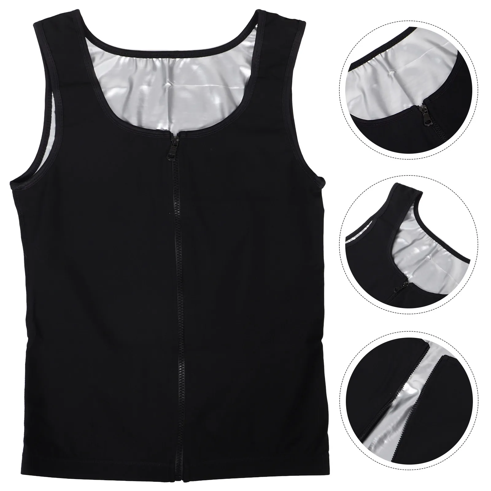 Zip Sweat Vest Compression Waist Trainer Slim Sweat Tank Top Sauna Workout Shirt for Running Yoga
Zip Sweat Vest Compression Waist Trainer Slim Sweat Tank Top Sauna Workout Shirt for Running Yoga