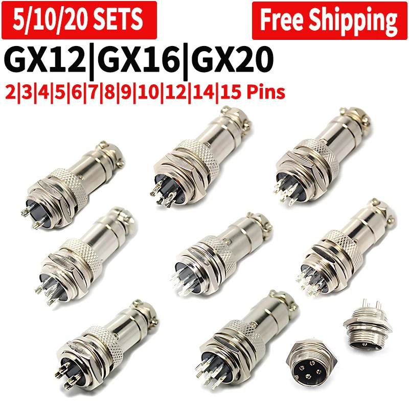 5/10/20Set GX12 GX16 GX20 2 3 4 5 6 7 8 9 10 12 14 15 Pin Male Female Lc Cable Aviator Aviation Circular Connector Plug Socket
5/10/20Set GX12 GX16 GX20 2 3 4 5 6 7 8 9 10 12 14 15 Pin Male Female Lc Cable Aviator Aviation Circular Connector Plug Socket