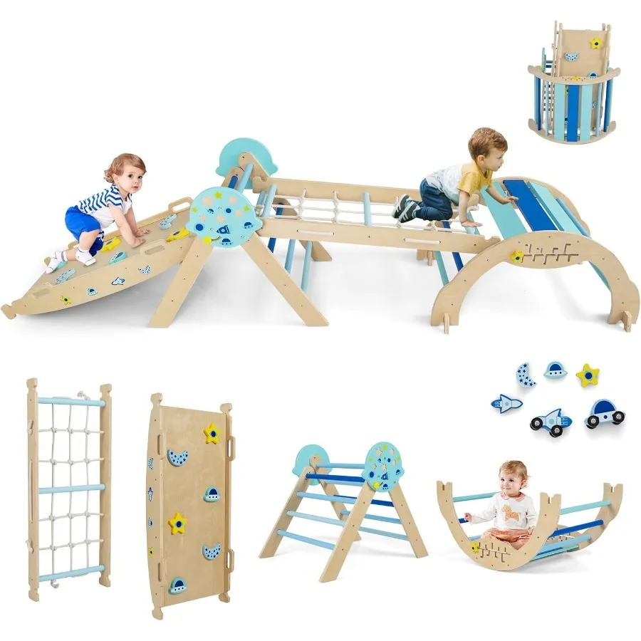 Triangle Set 9-in-1 Foldable Baby Climbing Toys Wood Montessori Climbing Set Indoor Playground Jungle Gym for Toddlers Climber
Triangle Set 9-in-1 Foldable Baby Climbing Toys Wood Montessori Climbing Set Indoor Playground Jungle Gym for Toddlers Climber