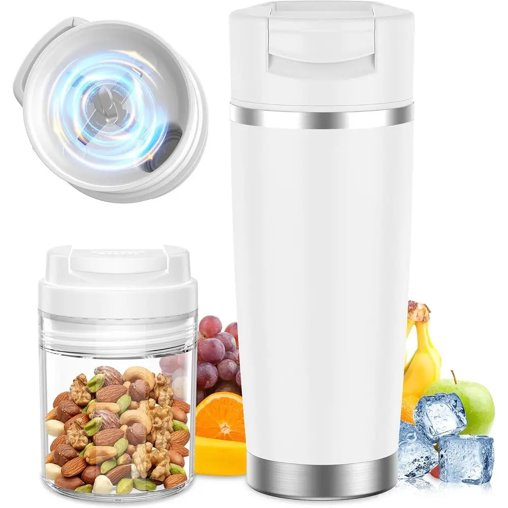 20oz Vacuum-Insulated Blender Bottle with 120W Rechargeable Motor for Smoothies and Shakes - BPA Free (White)
20oz Vacuum-Insulated Blender Bottle with 120W Rechargeable Motor for Smoothies and Shakes - BPA Free (White)