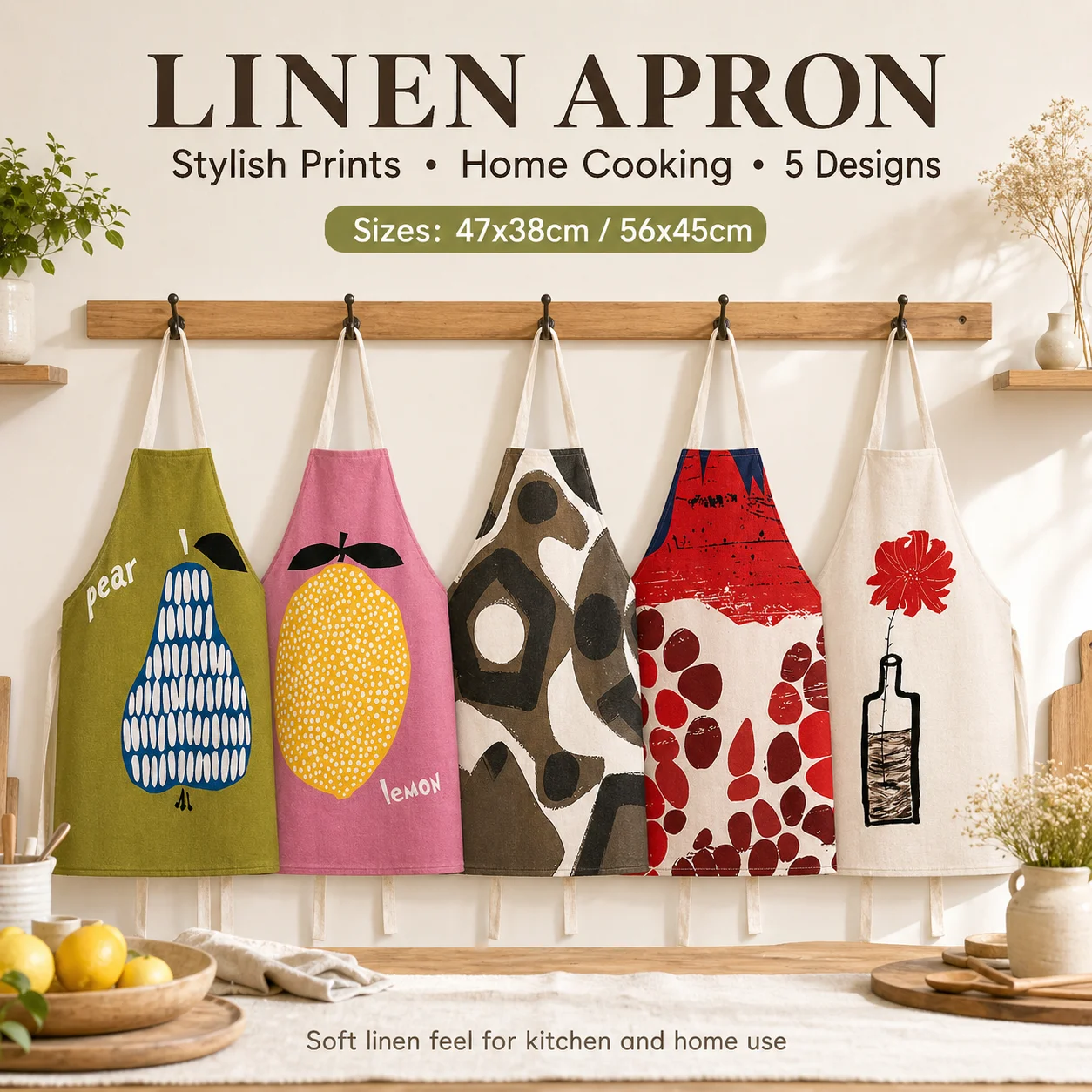 Soft Linen Kitchen Apron Cute Fruit Pear Lemon Print Women Pinafore for Home Cooking Baking Cleaning Sleeveless Chef Aprons
Soft Linen Kitchen Apron Cute Fruit Pear Lemon Print Women Pinafore for Home Cooking Baking Cleaning Sleeveless Chef Aprons