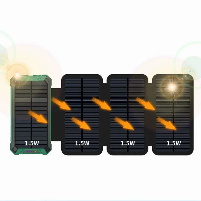 Outdoor Travel Hiking Solar Power Bank Waterproof 20000mAh Solar Charger 2 USB Ports Powerbank with LED Light for Phones
Outdoor Travel Hiking Solar Power Bank Waterproof 20000mAh Solar Charger 2 USB Ports Powerbank with LED Light for Phones