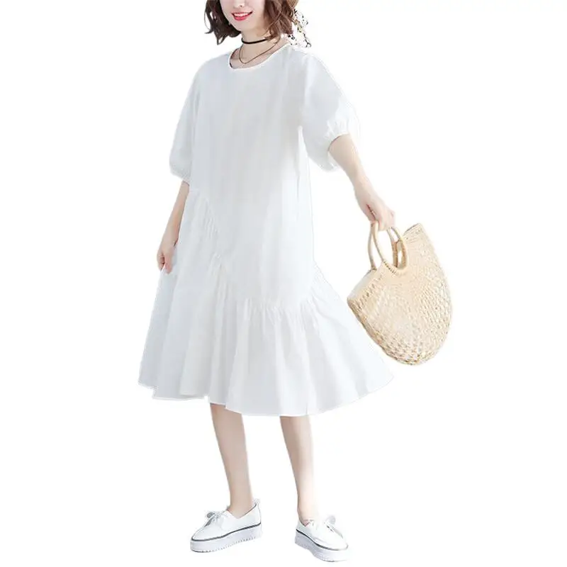 2024 Women Summer Casual Loose Cotton and Linen Dress Preppy Style Solid Half Lantern Sleeve Irregular Ruffles Shirt Dress
2024 Women Summer Casual Loose Cotton and Linen Dress Preppy Style Solid Half Lantern Sleeve Irregular Ruffles Shirt Dress