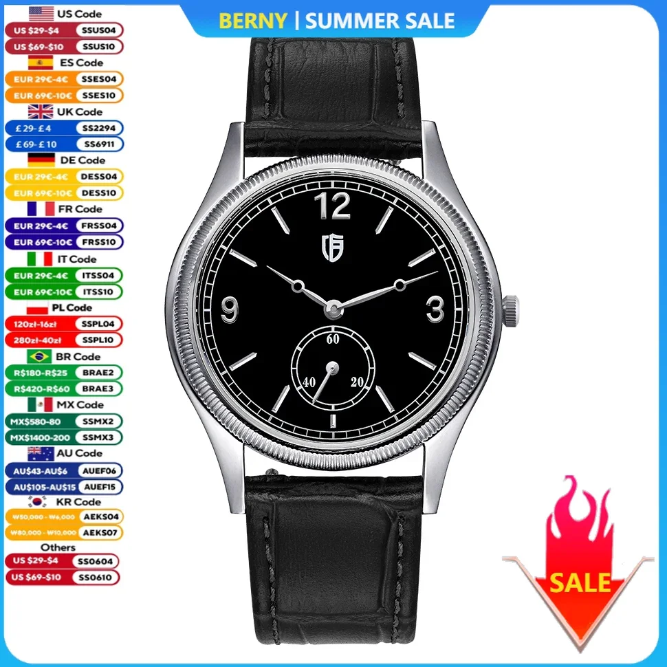 BERNY Quartz Watches for Men 38mm Mens/Ladies Ultra-Thin Couple Watch Simple Easy Read Genuine Leather Dress Wristwatch
BERNY Quartz Watches for Men 38mm Mens/Ladies Ultra-Thin Couple Watch Simple Easy Read Genuine Leather Dress Wristwatch