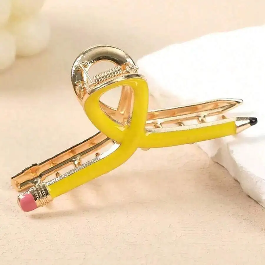 Yellow Pencil Shape Hair Claw Clip For Women Novelty Hair Accessory
Yellow Pencil Shape Hair Claw Clip For Women Novelty Hair Accessory