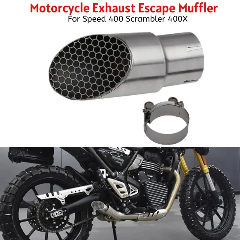 For Triumph Speed 400/Scrambler 400X Motorcycle exhaust Honeycomb muffler for suitable speed 400 Scrambler 400
For Triumph Speed 400/Scrambler 400X Motorcycle exhaust Honeycomb muffler for suitable speed 400 Scrambler 400
