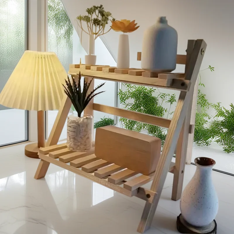 Двухслойный настольный трапециевидный стеллаж для хранения из массива дерева с минималистичным общежитием и стойкой для хранения цветов в стиле ins
Двухслойный настольный трапециевидный стеллаж для хранения из массива дерева с минималистичным общежитием и стойкой для хранения цветов в стиле ins