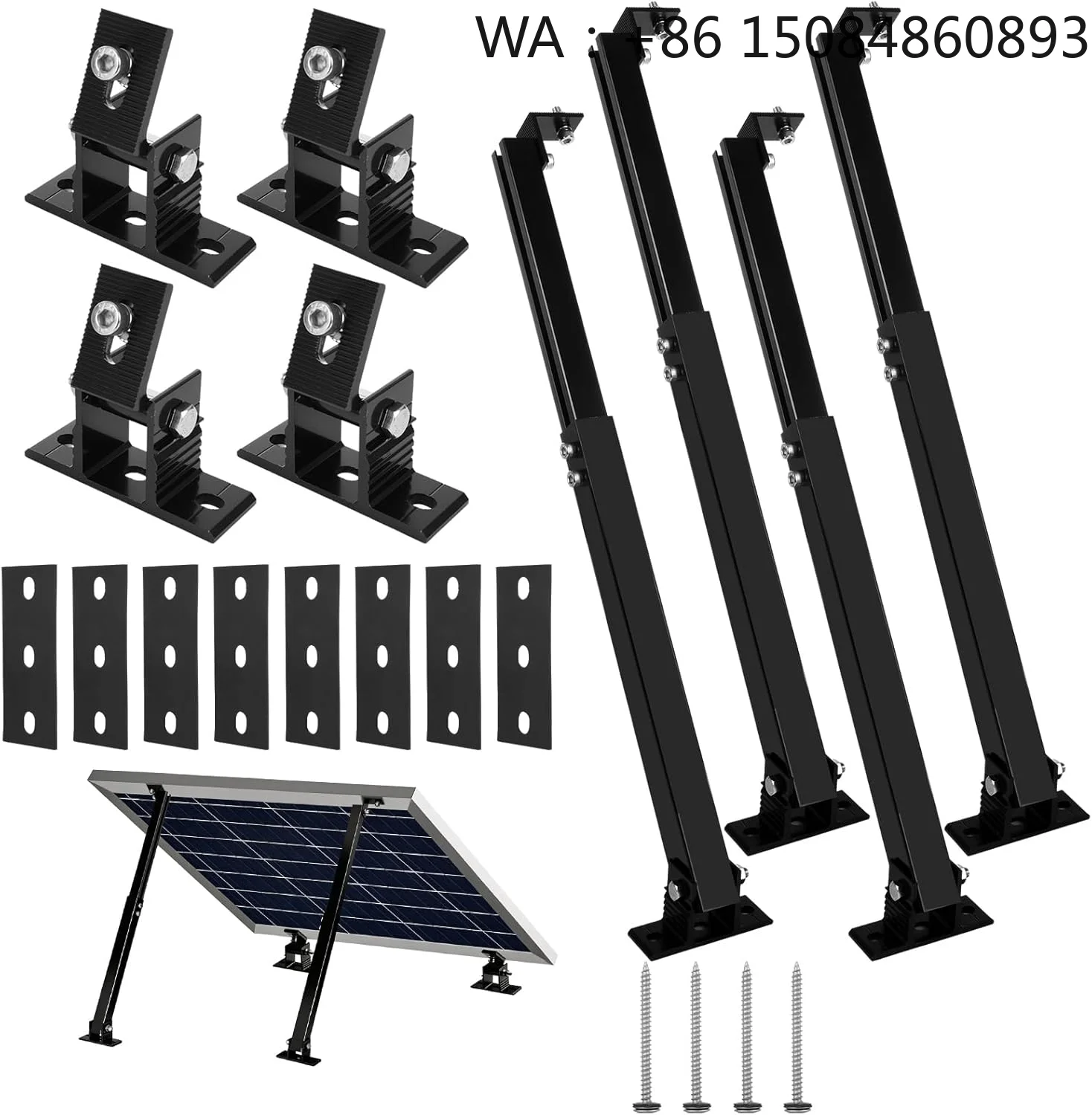 Black Finish Adjustable Front Rear Leg PV Bracket, Framed Module Solar Panel Mount Accessories, High Durability Parts for Conven
Black Finish Adjustable Front Rear Leg PV Bracket, Framed Module Solar Panel Mount Accessories, High Durability Parts for Conven