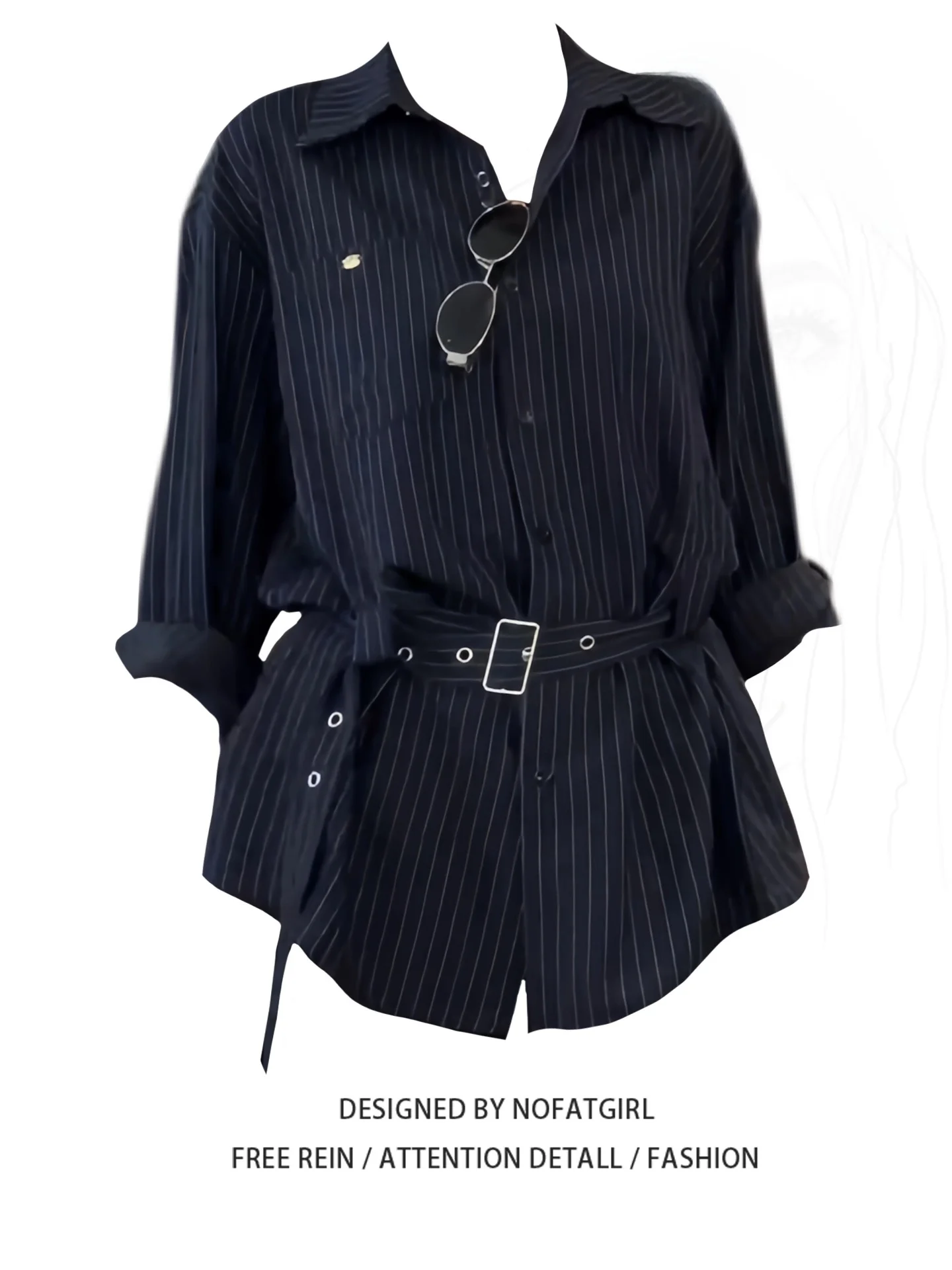 plus Size Women's Korean Design Sensation Loose Long Sleeve Striped Shirt Autumn Early Fashion Slimming Effectiveness
plus Size Women's Korean Design Sensation Loose Long Sleeve Striped Shirt Autumn Early Fashion Slimming Effectiveness