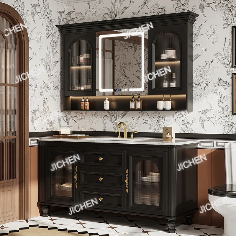 HS Luxury Black Bathroom Cabinet Modern European Smart Narrow Mirror Bathroom Cabinet Sink Tall Meuble Salle De Bain Furniture
HS Luxury Black Bathroom Cabinet Modern European Smart Narrow Mirror Bathroom Cabinet Sink Tall Meuble Salle De Bain Furniture