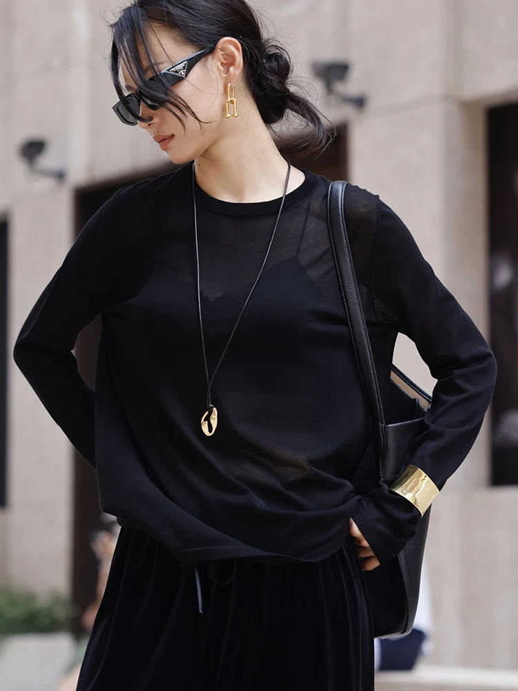 FANNIU Early Autumn Acetate Loose Long Sve T-irt round Ne Me Sensation Hollow Line New Simple Sle Casual Cotton Blend
FANNIU Early Autumn Acetate Loose Long Sve T-irt round Ne Me Sensation Hollow Line New Simple Sle Casual Cotton Blend