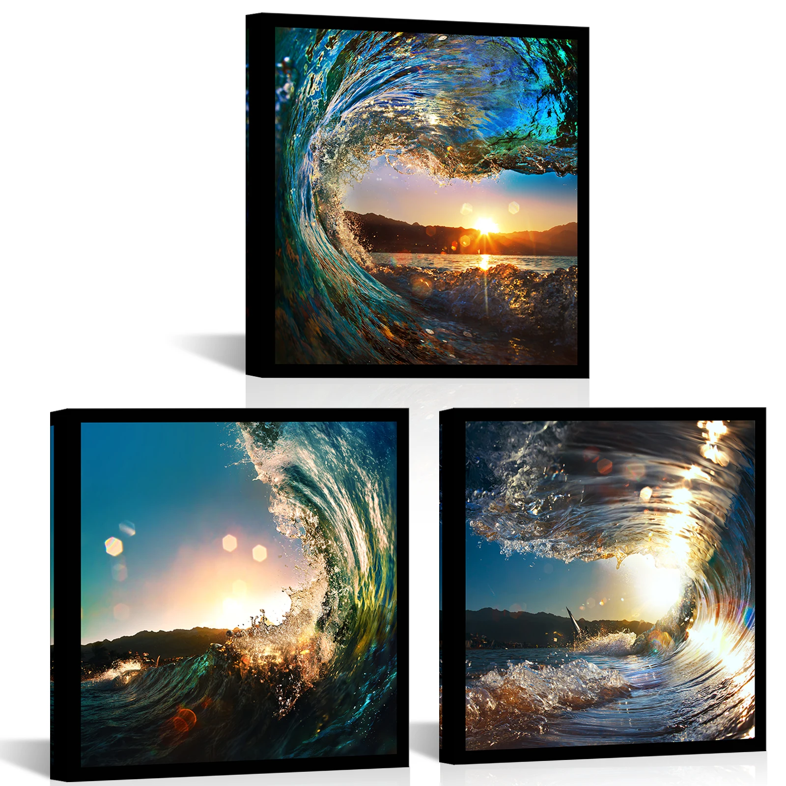 3 Pieces Beautiful Wave Poster Wall Art Gold Sunset Print Canvas Painting Modern Style Picture Living Room Wall Decor
3 Pieces Beautiful Wave Poster Wall Art Gold Sunset Print Canvas Painting Modern Style Picture Living Room Wall Decor