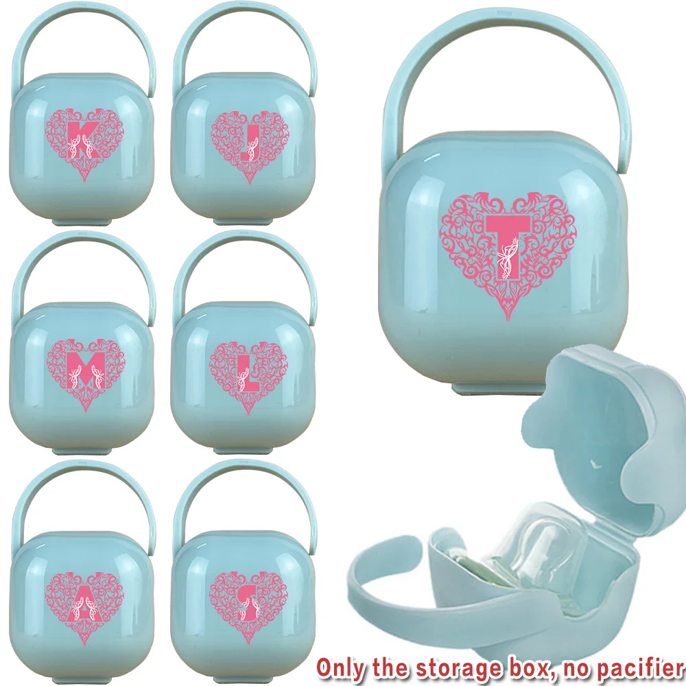 Reusable Pacifier Container With Carry Loop For Leakproof Pacifier Carrying Case Daily Essentials Love Letter Pattern
