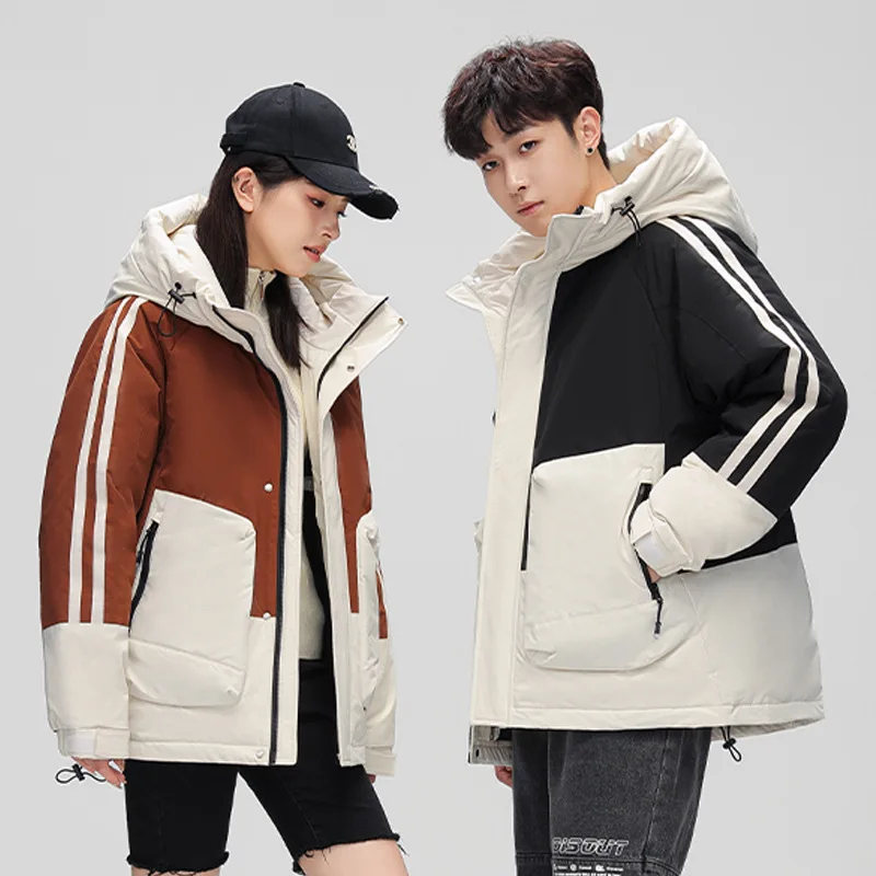 Men 90 White Duck Down Jacket Thickened Winter Hooded Coat Couple Style Casual Color Block Outerwear jaqueta masculina JK-225
Men 90 White Duck Down Jacket Thickened Winter Hooded Coat Couple Style Casual Color Block Outerwear jaqueta masculina JK-225