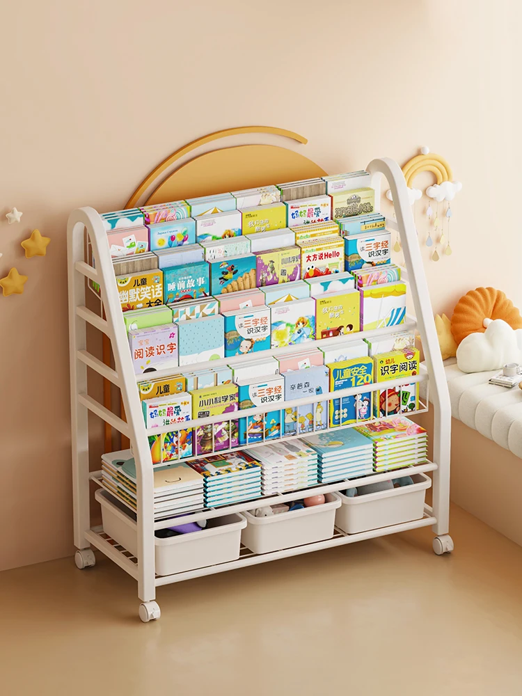Iron Art Bookshelf Integrated Toy Storage Rack Baby Picture Book Stand Floor Bookcase Multi-layer Book Storage Shelf
Iron Art Bookshelf Integrated Toy Storage Rack Baby Picture Book Stand Floor Bookcase Multi-layer Book Storage Shelf